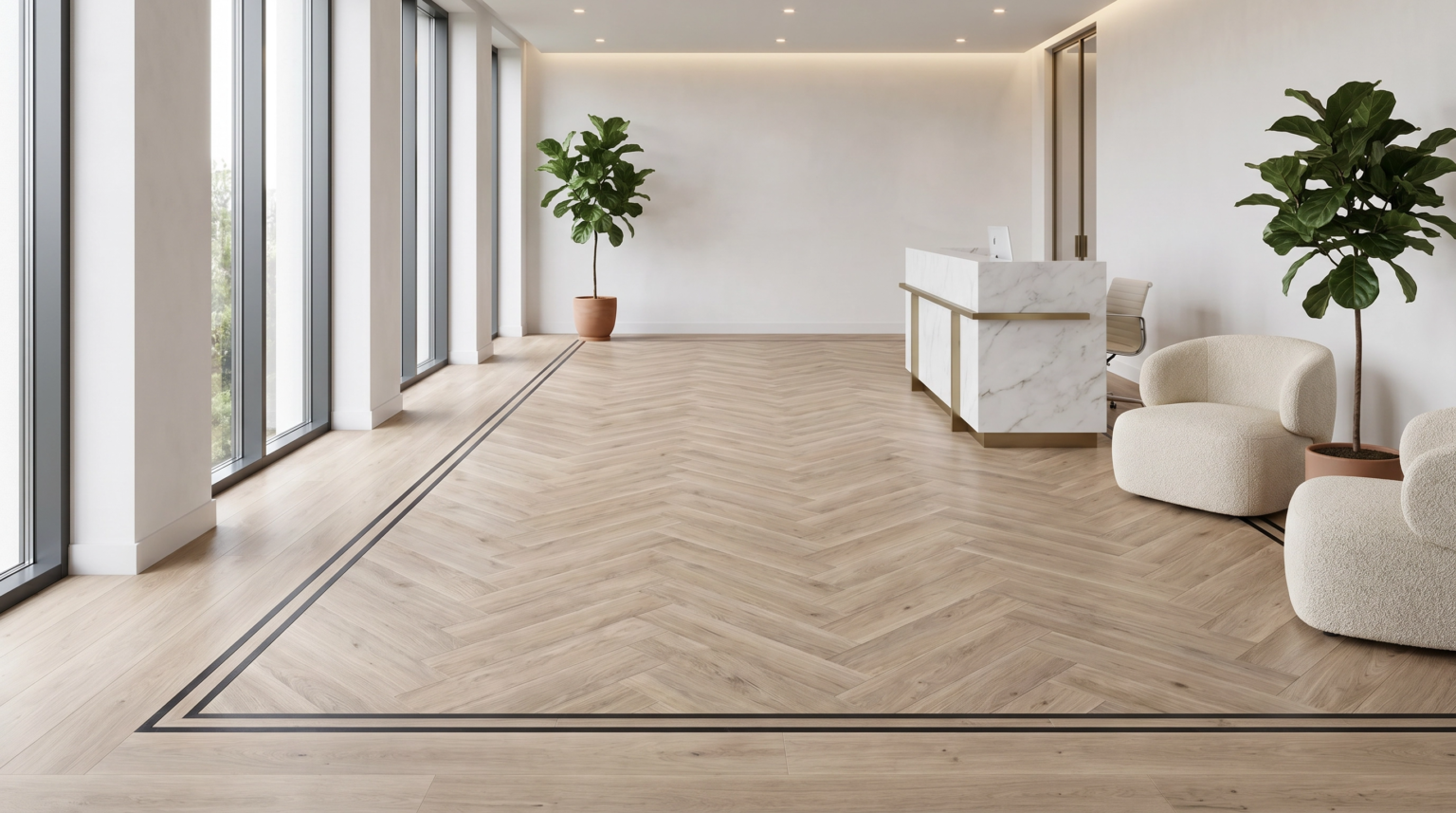 Aurora II Herringbone - Celest Vinyl Flooring by PasiFlooring